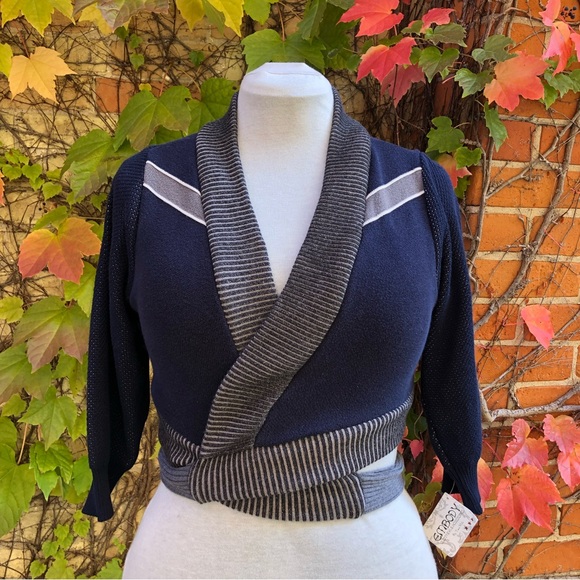 EMBODY Sweaters - Ballet Wrap Cotton Sweater Upcycled Mini Top Embody